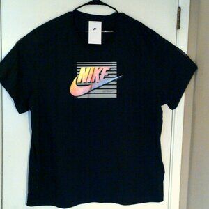 NEW NIKE SPORTSWEAR "VIbrant Box Logo Tee" MEN'S BLACK T-SHIRT 3XL FQ7995-010